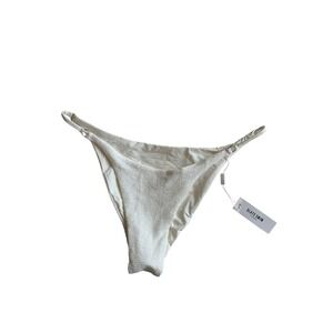 NWT Slate Swim Women's White Textured Ribbed Bikini Bottoms Size XL